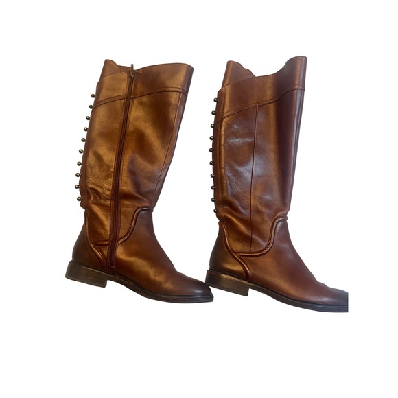 Leather Knee High Boots Brown Riding Equestrian Style Women's Size 8M